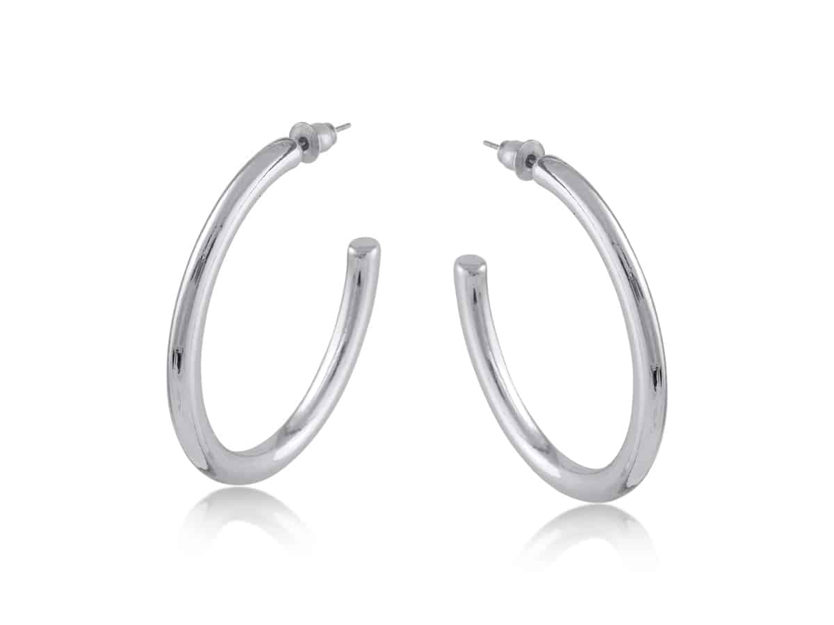 Big Metal London Cassandra Oval Tube Hoop Earrings
