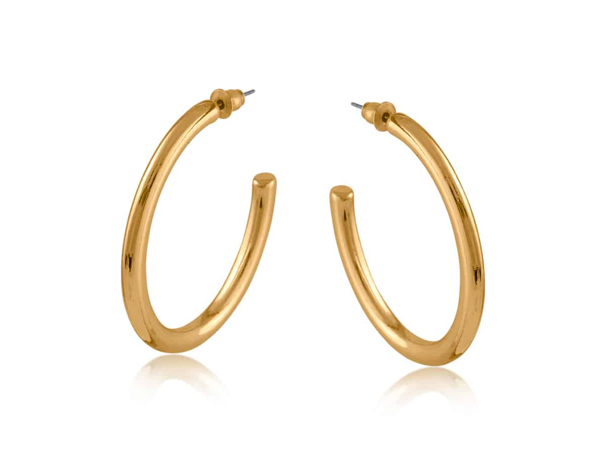 big metal london Cassandra Oval Tube Hoop Earrings