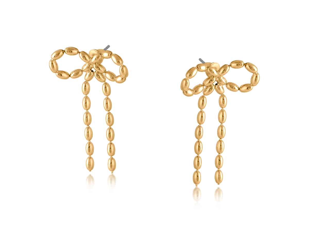 big metal london Celine Bow Stud Earrings