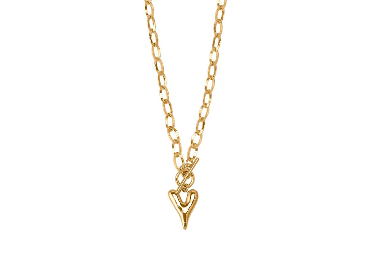 big metal london Daria Puff Heart Chain Necklace