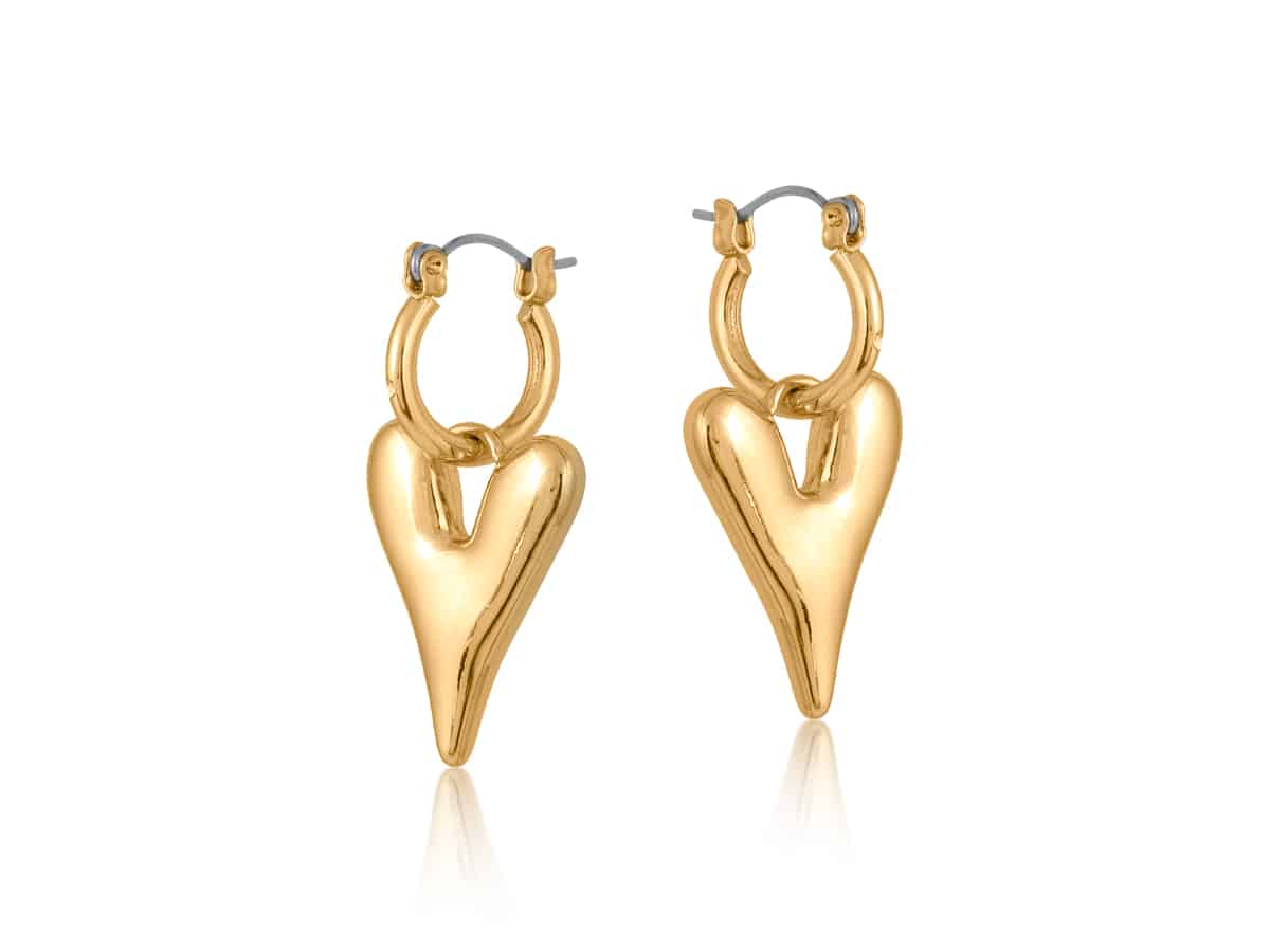 big metal london Daria Puff Heart Hoop Earrings
