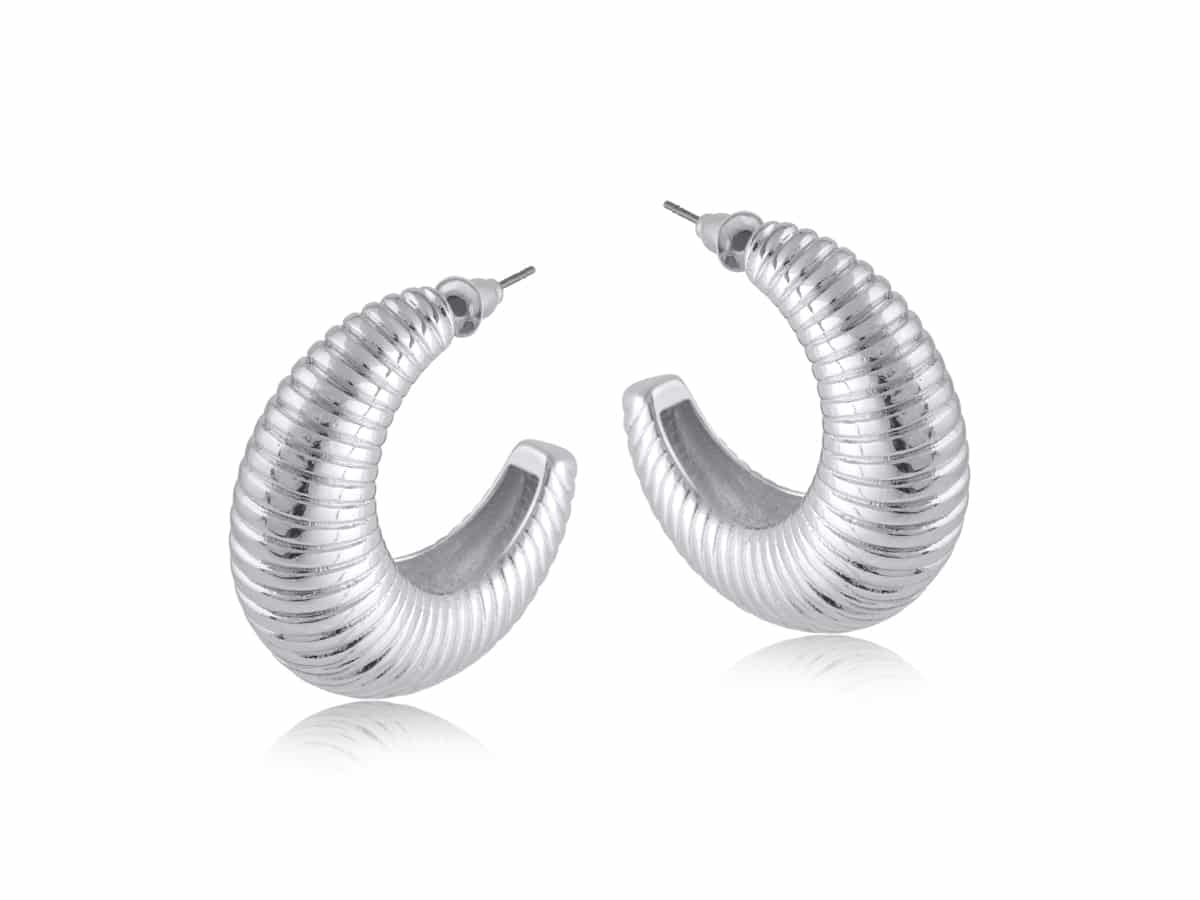 Big Metal London Daria Ripple Effect Hoop Earrings