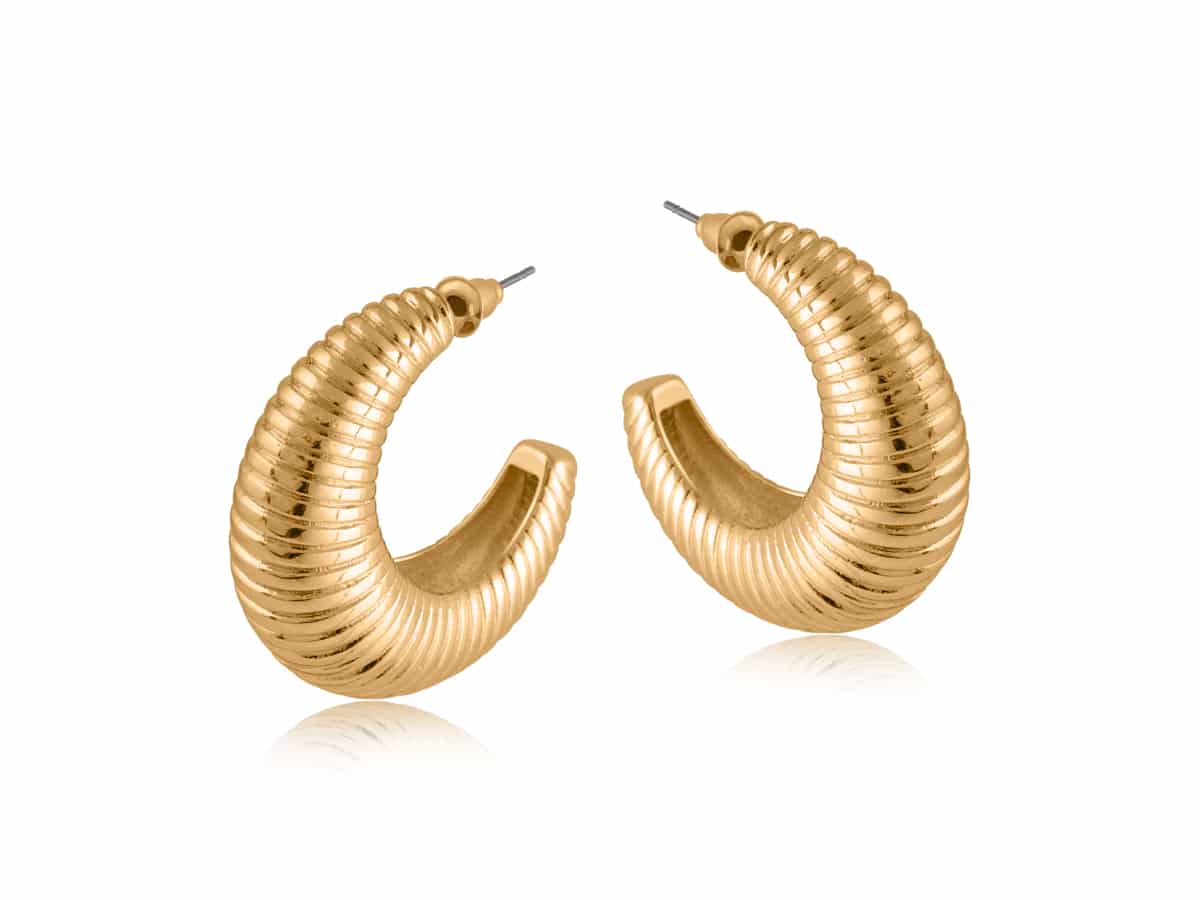 big metal london Daria Ripple Effect Hoop Earrings