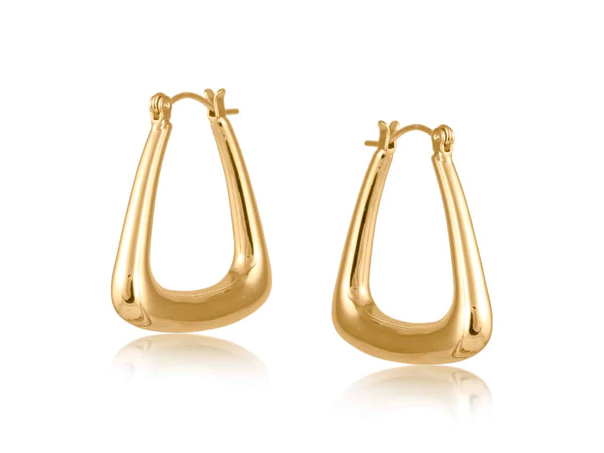big metal london Diana Organic Triangle Earrings