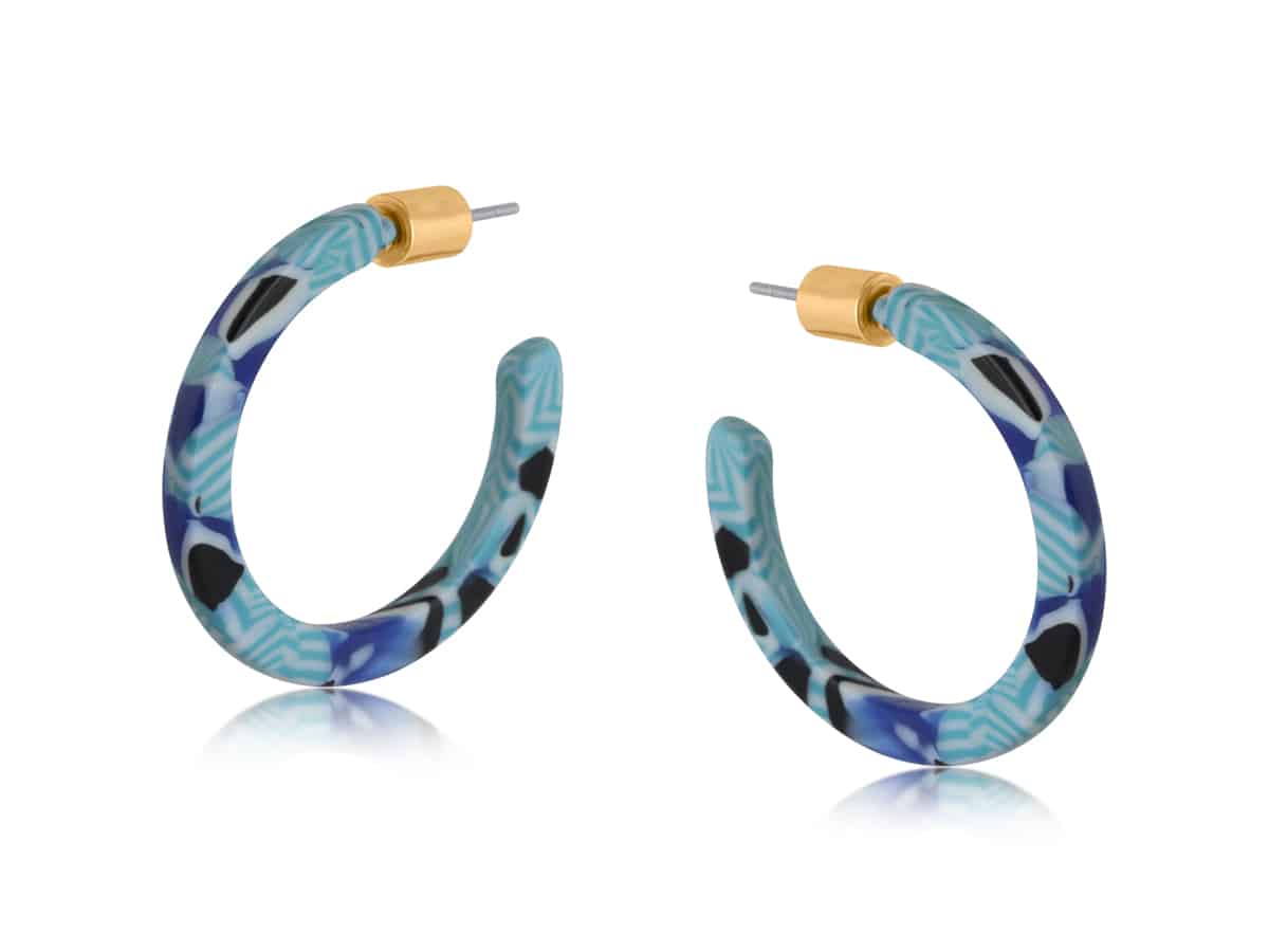 Big Metal London Emma Thin Resin Hoop Earrings