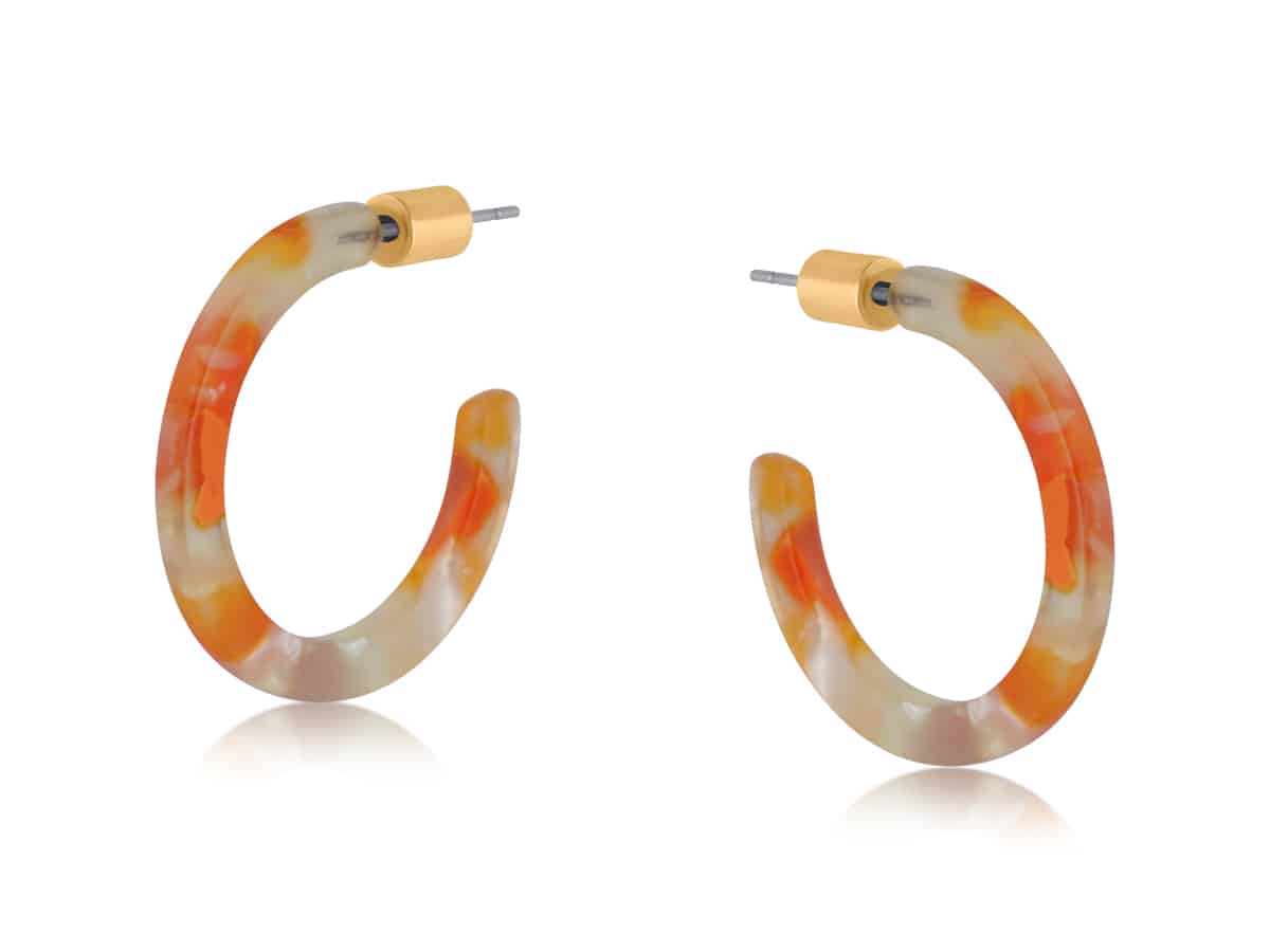 Big Metal London Emma Thin Resin Hoop Earrings
