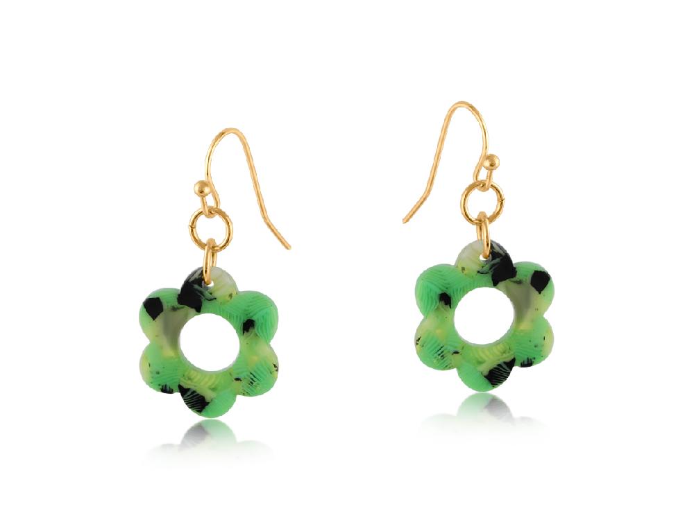 Big Metal London Fiona Floral Resin Earring 3726