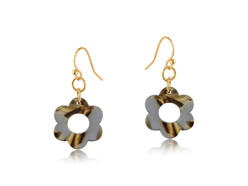 Big Metal London Fiona Floral Resin Earring 3726