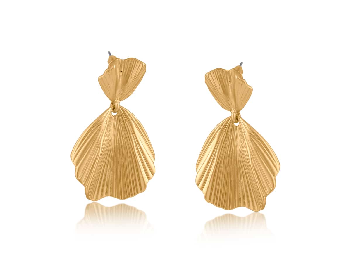 big metal london Freya Fan Drop Earrings