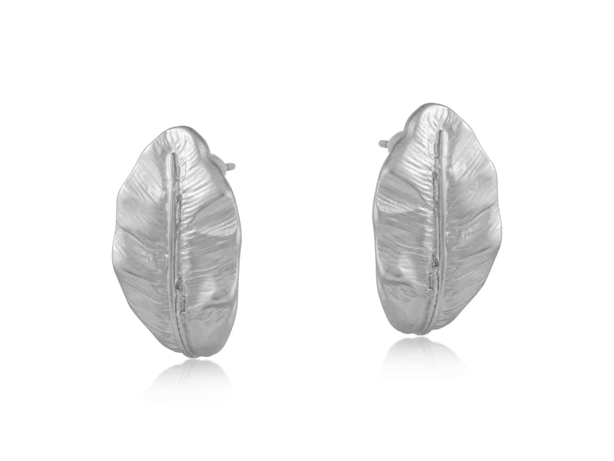 Big Metal London Freya Leaf Earrings