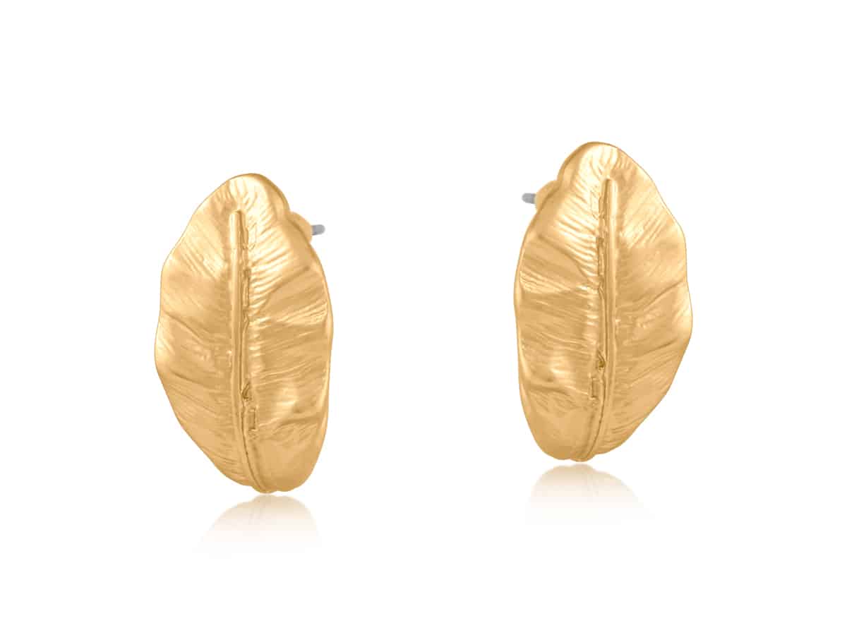 big metal london Freya Leaf Earrings