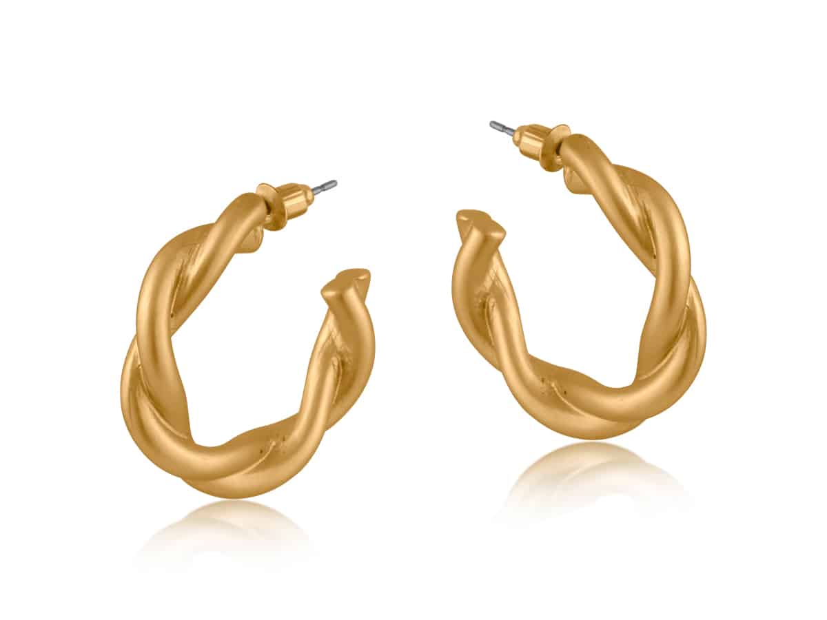 big metal london Freya Twisted Rope Earrings