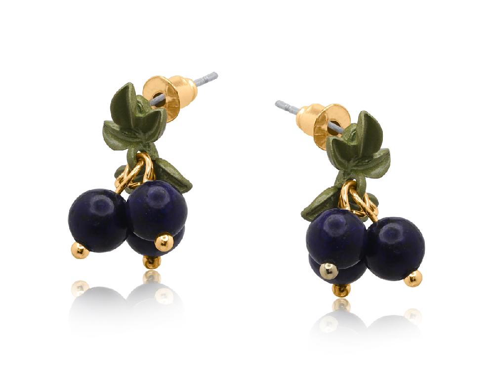 Big Metal London Gora Blueberry Stud Earrings 3732