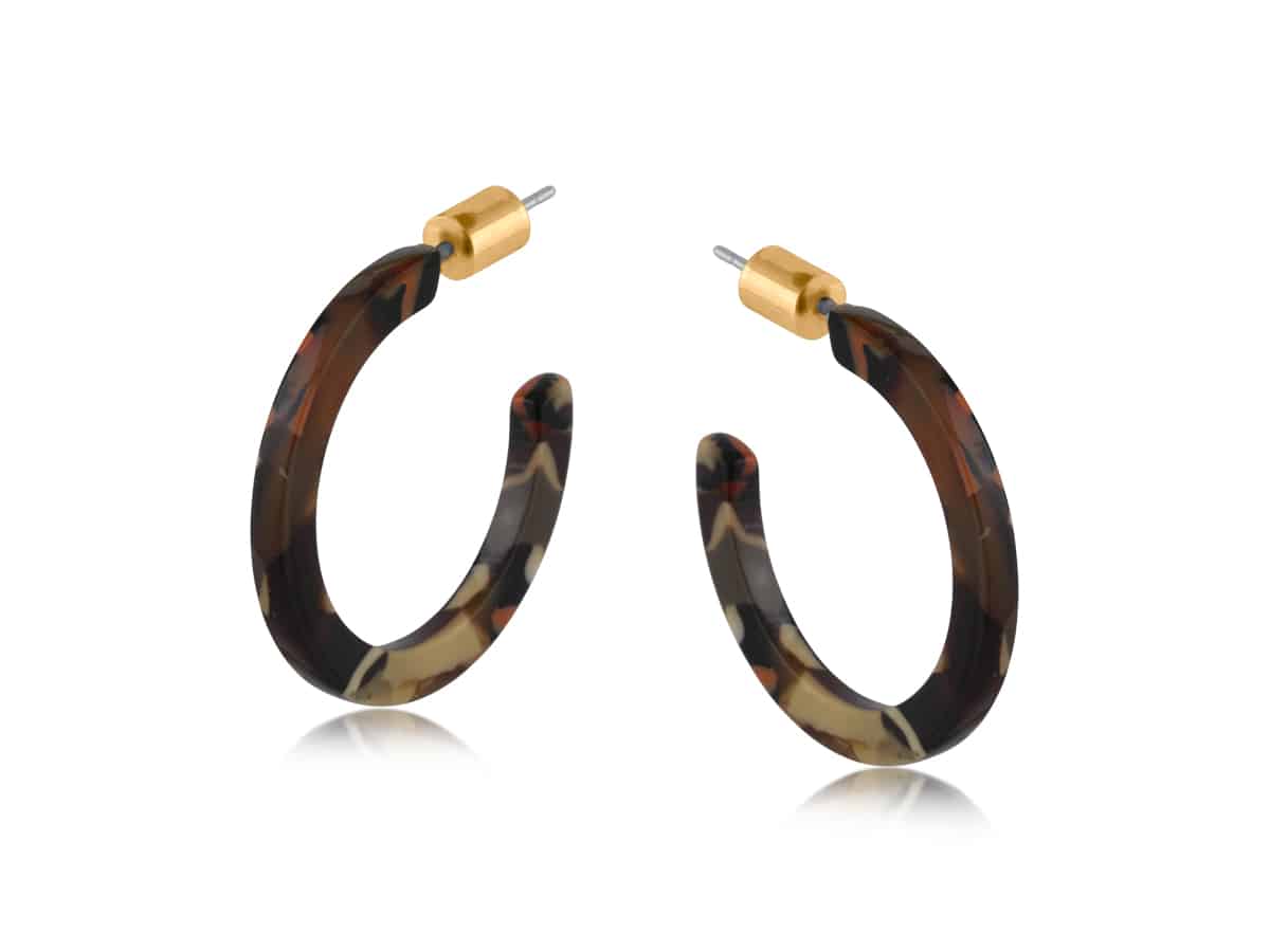 Big Metal London Hortense Thin Resin Hoop Earrings