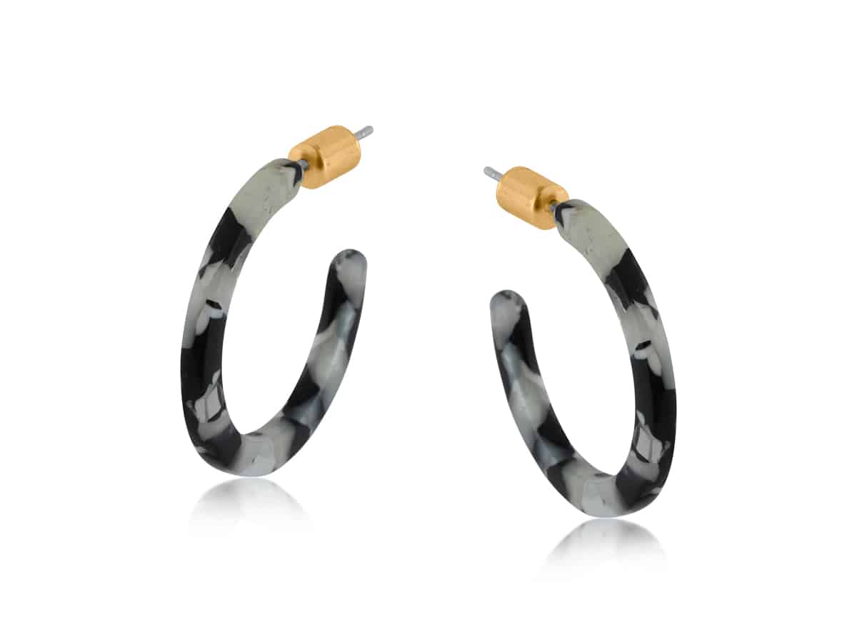 Big Metal London Hortense Thin Resin Hoop Earrings