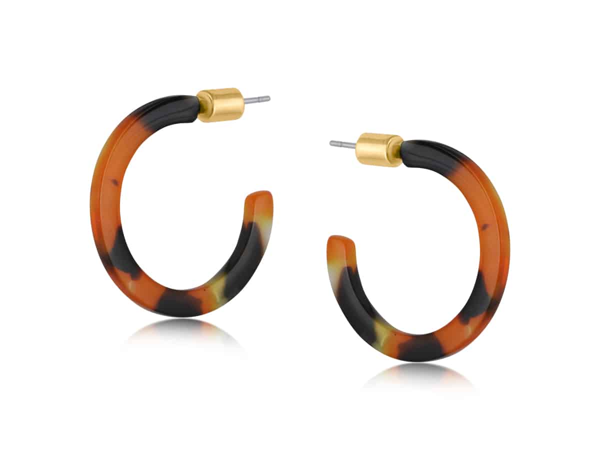 Big Metal London Hortense Thin Resin Hoop Earrings