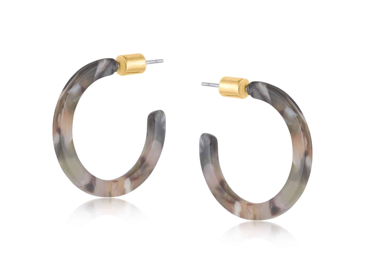Big Metal London Hortense Thin Resin Hoop Earrings
