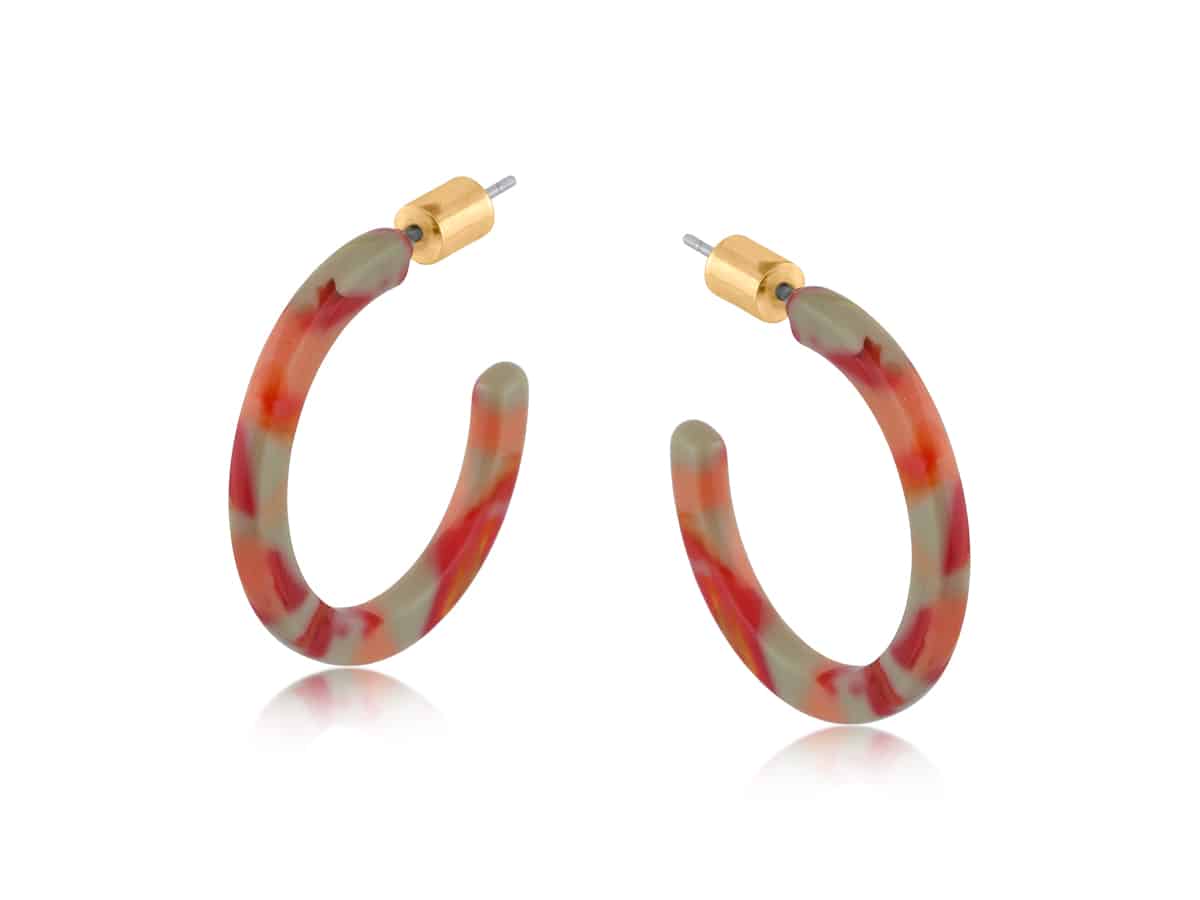 big metal london Hortense Thin Resin Hoop Earrings