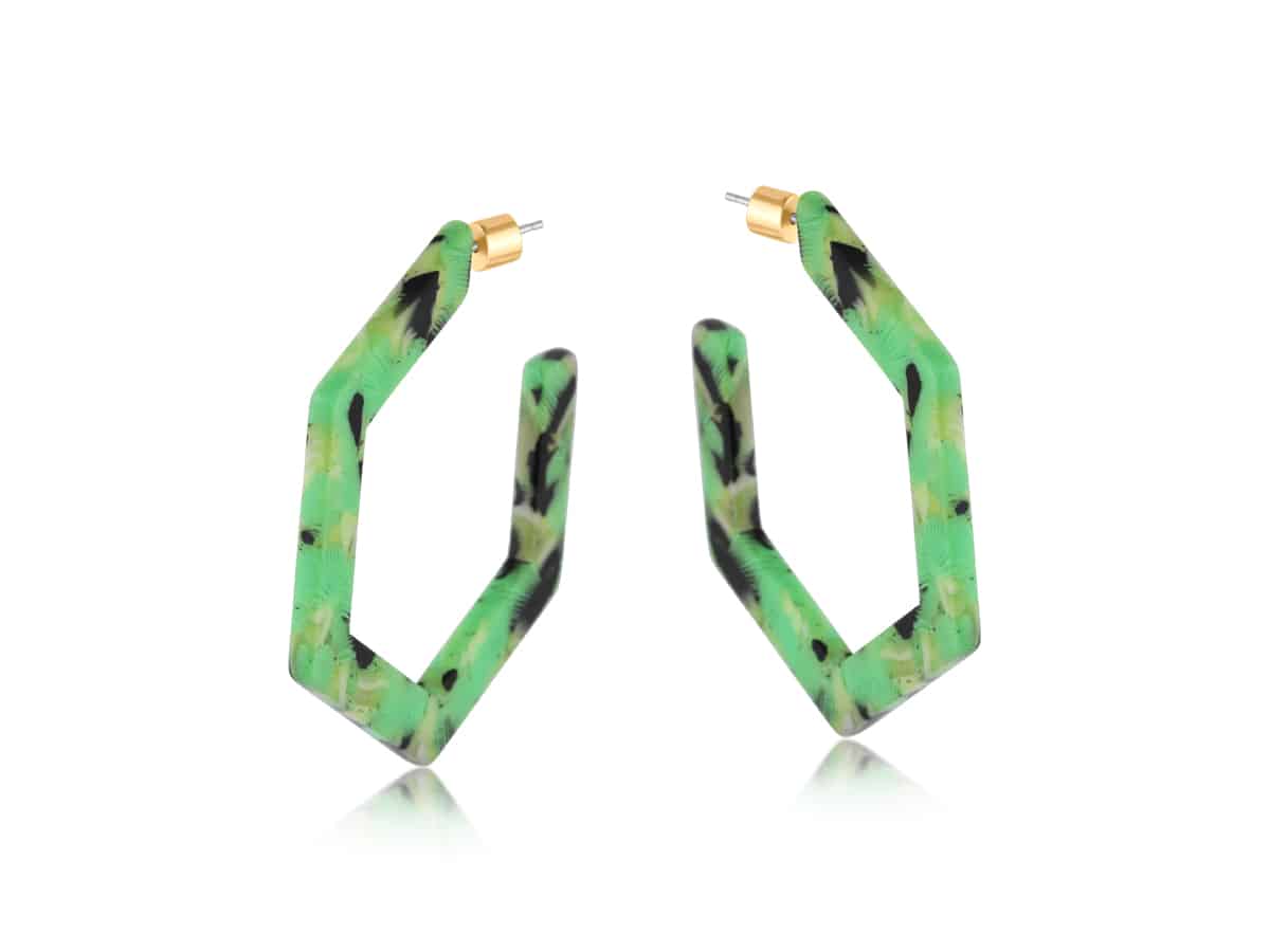 big metal london Ilona Resin Hexagonal Earrings