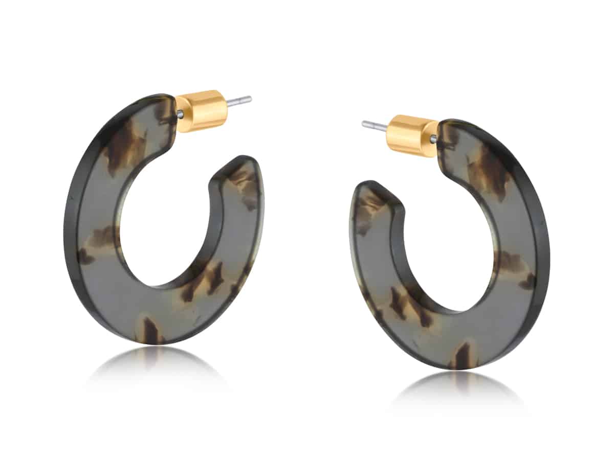 Big Metal London Ilona Resin Hoop Earrings