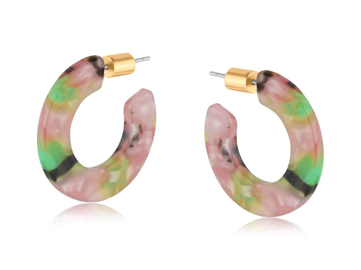 Big Metal London Ilona Resin Hoop Earrings
