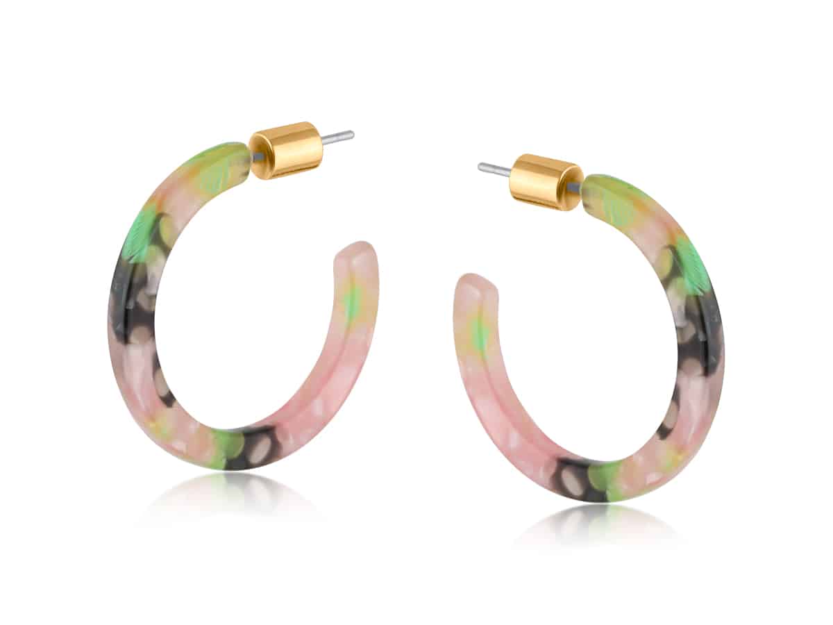 Big Metal London Ilona Resin Skinny Earrings