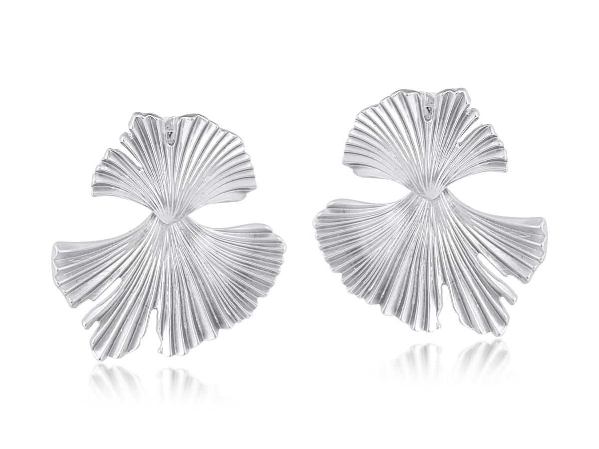 Big Metal London Julia Gynko Leaf Dangle Earrings