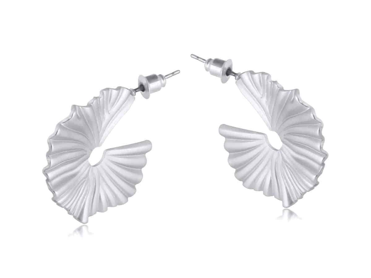 Big Metal London Julia Gynko Leaf Hoop Earrings