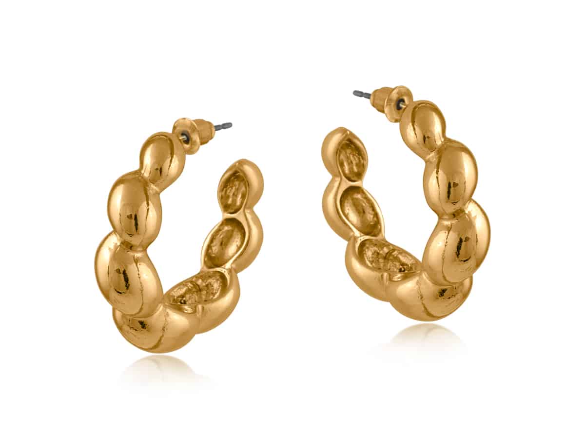 big metal london Layla Large Dotted Hoop Earrings