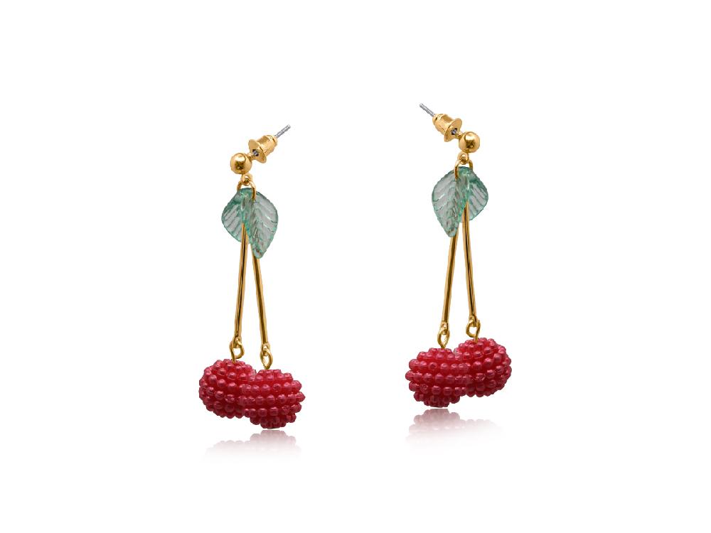 big metal london Lilly Beaded Cherry Earrings 3741