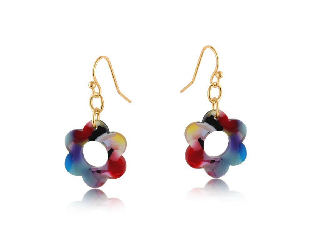Big Metal London Lottie Daisy Resin Earrings 3720