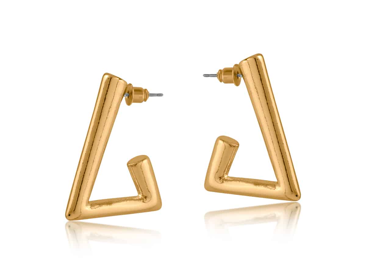 big metal london Samantha Triangle Tube Earrings