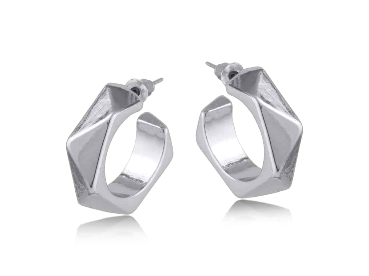 Big Metal London Sandrine Triangle Hoop Earrings