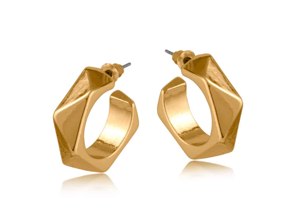 big metal london Sandrine Triangle Hoop Earrings