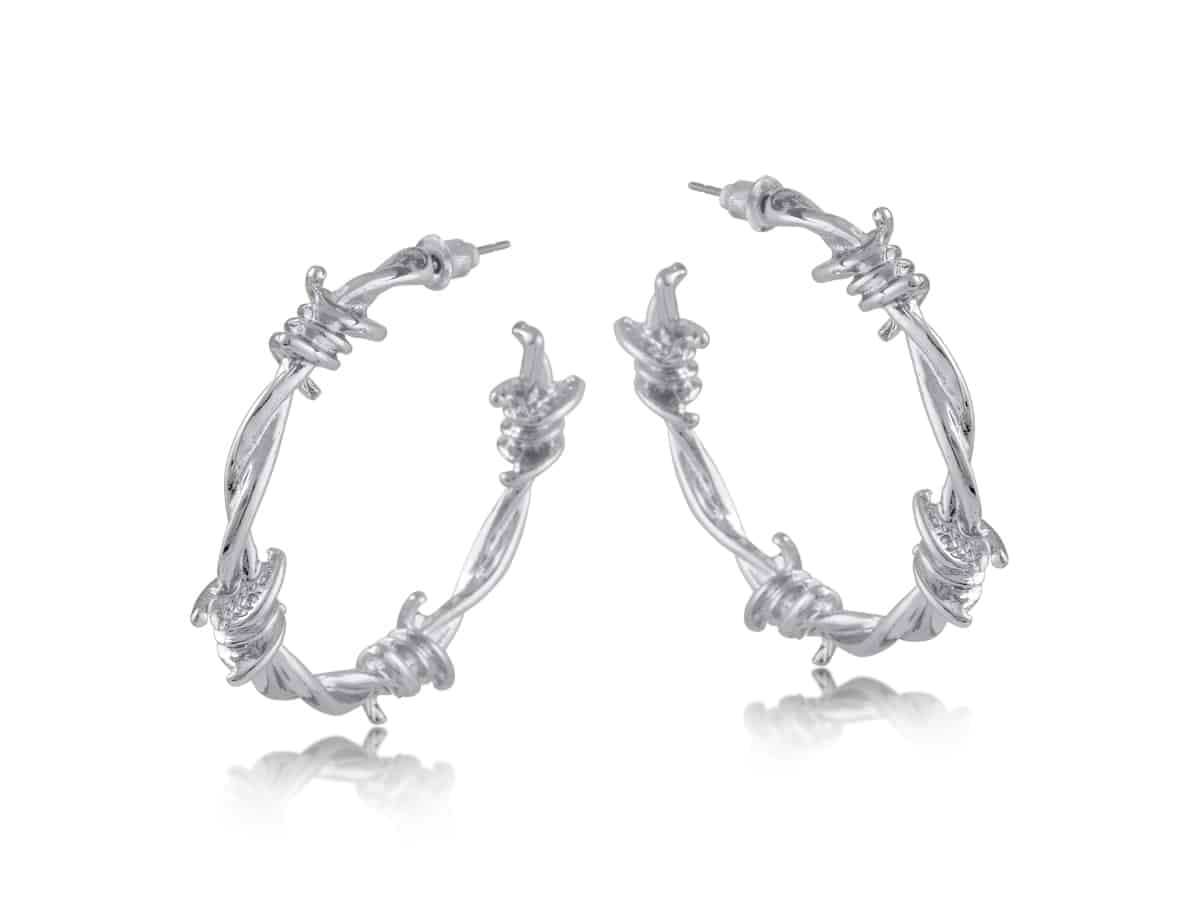 Big Metal London Sylvana Barbwire Hoop Earrings