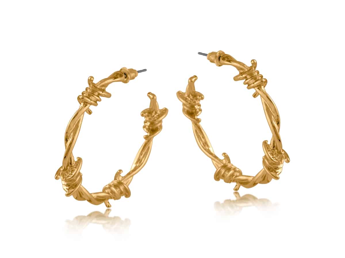 big metal london Sylvana Barbwire Hoop Earrings