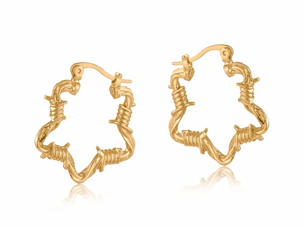 big metal london Sylvana Barbwire Star Earrings
