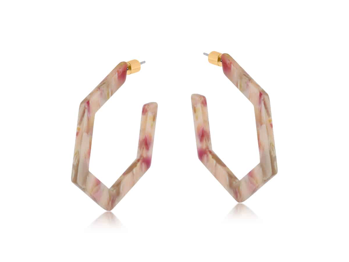 big metal london Sylvia Resin Hexagonal Earrings