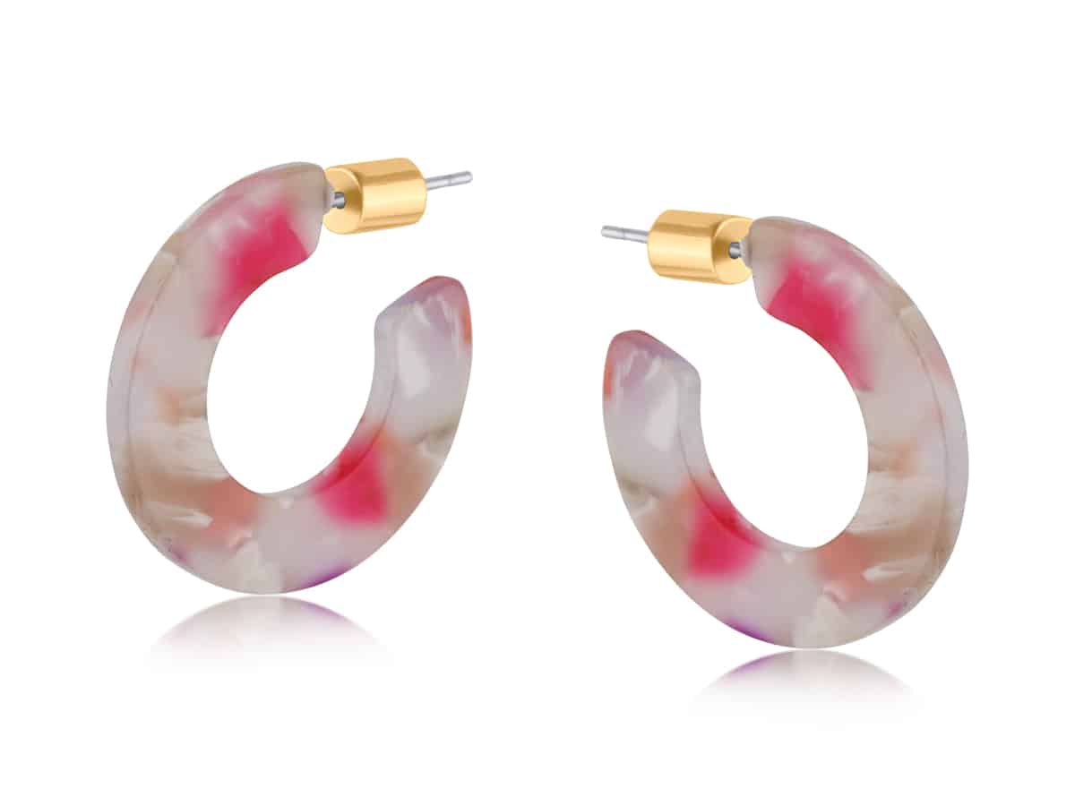 Big Metal London Sylvia Resin Hoop Earrings