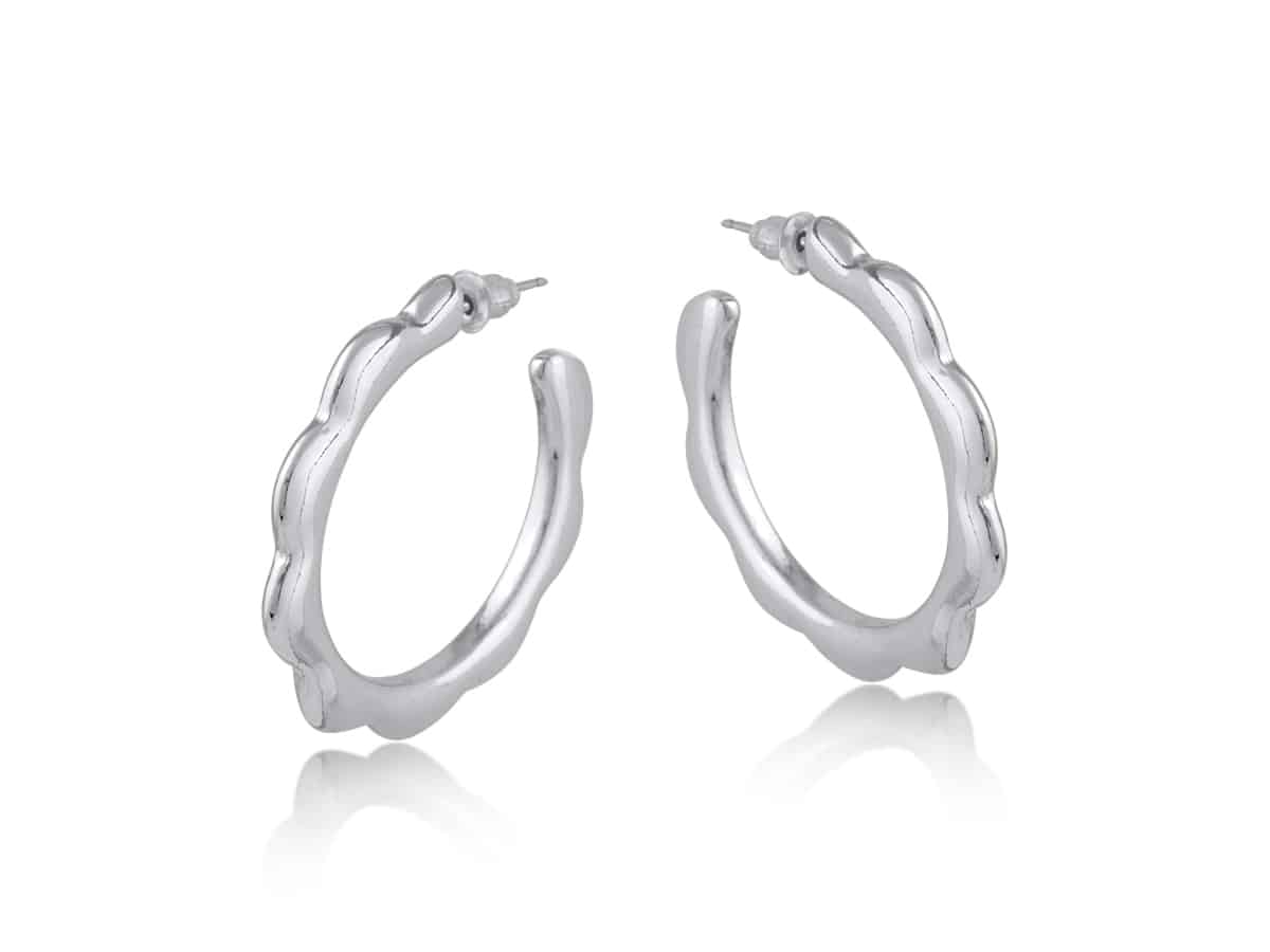 Big Metal London Camille Squiggle Large Hoop Earrings