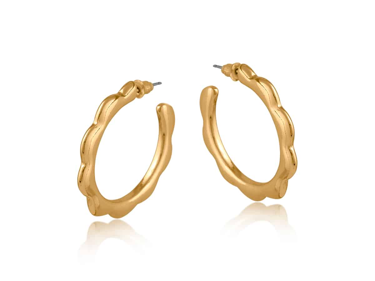 big metal london Camille Squiggle Large Hoop Earrings