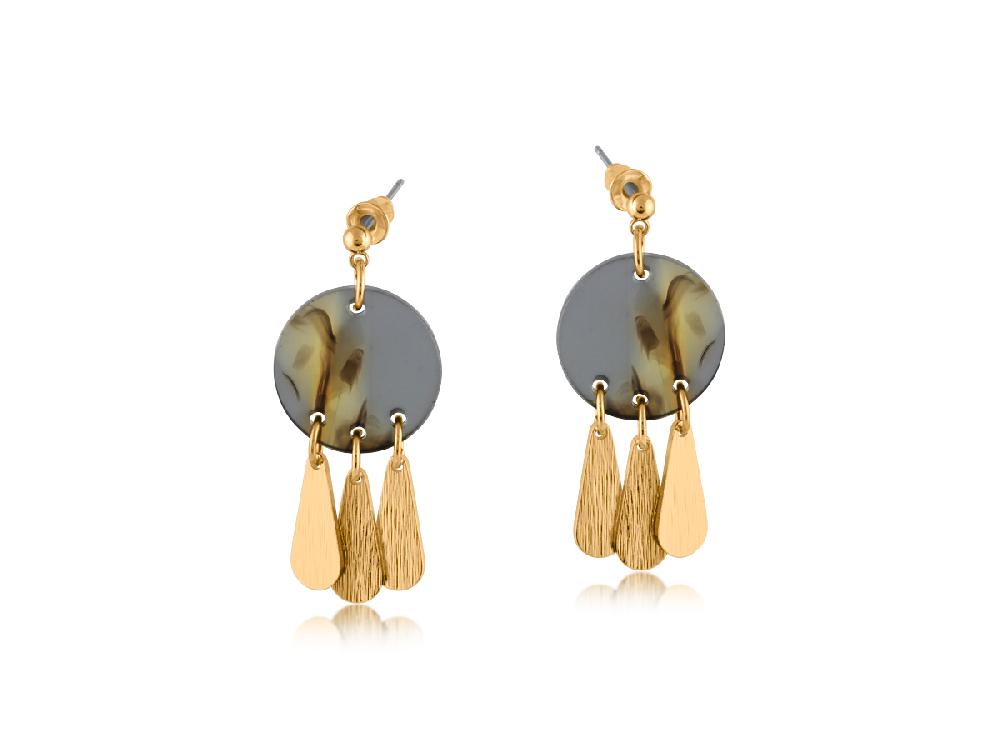 Big Metal London Capri Metal And Resin Drop Earrings 3727