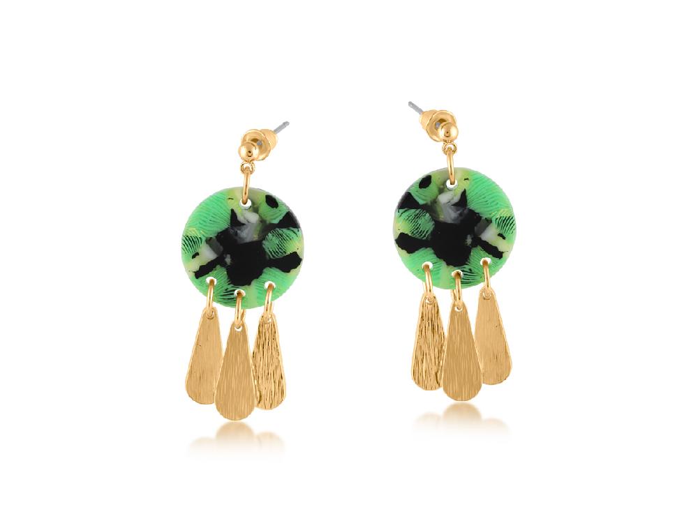 big metal london Capri Metal And Resin Drop Earrings 3727