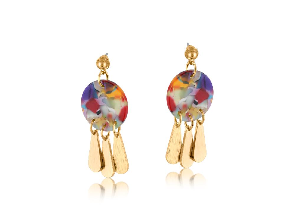 Big Metal London Carina Mixed Metal And Resin Earrings 3721