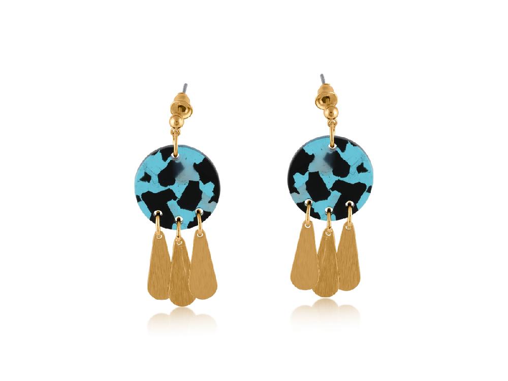 Big Metal London Carina Mixed Metal And Resin Earrings 3721