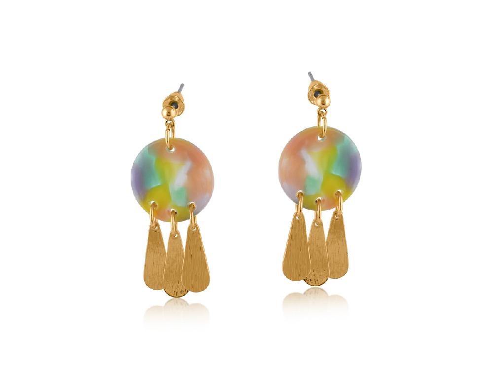 big metal london Carina Mixed Metal And Resin Earrings 3721