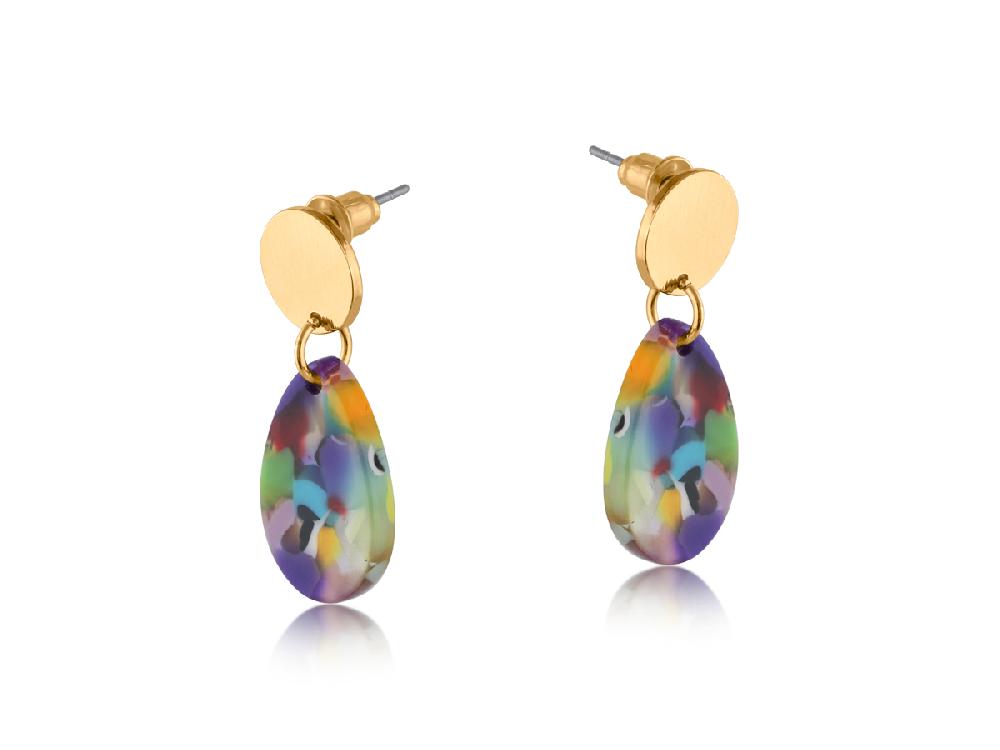 Big Metal London Caspia Mixed Metal And Resin Drop Earrings 3722