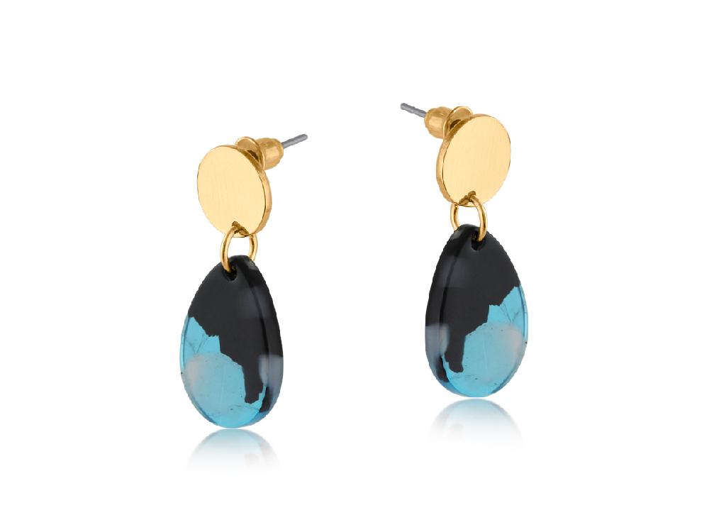 Big Metal London Caspia Mixed Metal And Resin Drop Earrings 3722