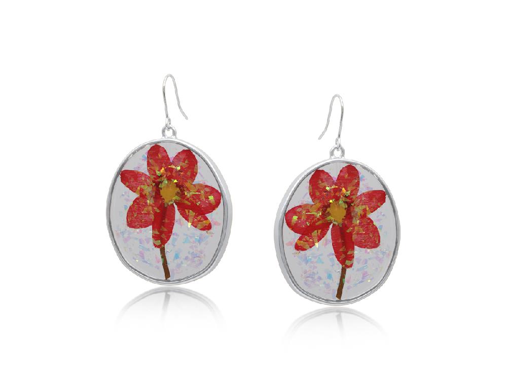 Big Metal London Deauville Wildflower Statement Earrings 3756