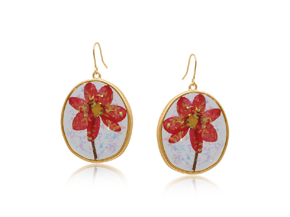 big metal london Deauville Wildflower Statement Earrings 3756